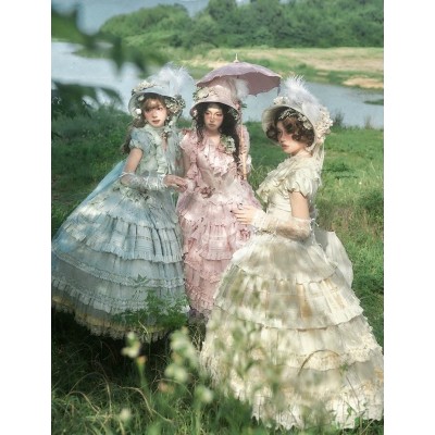 Cor Cupidinis Pearl Maiden Blouse Skirt Corset Belt Cape Overdress JSK Set OP and Underskirt(Limited Reservation/Multiple Colours/Full Payment Without Shipping)